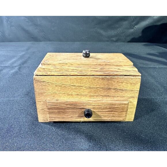 Small Wooden Trinket Box 5” X 3” X 3 1/4” - Picture 1 of 16